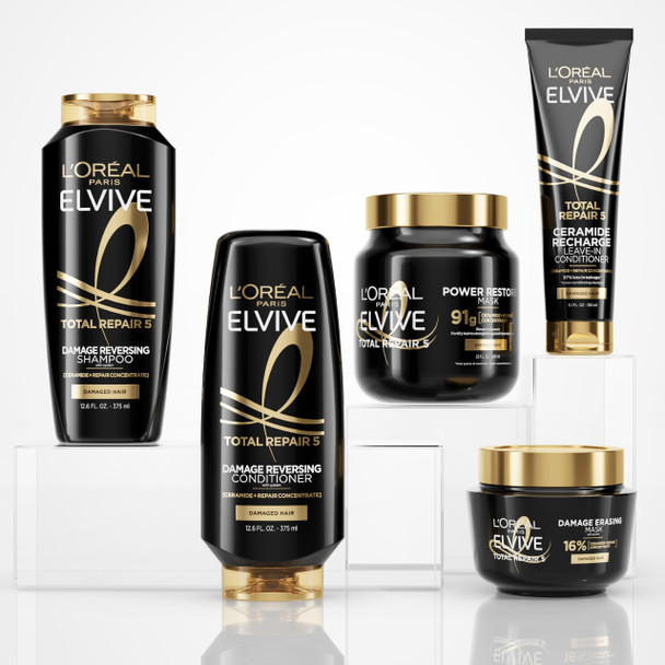 L'Oreal Paris Elvive Total Repair 5 Damage-Erasing Balm with Almond and Protein, 8.5 Ounce (Packaging May Vary)