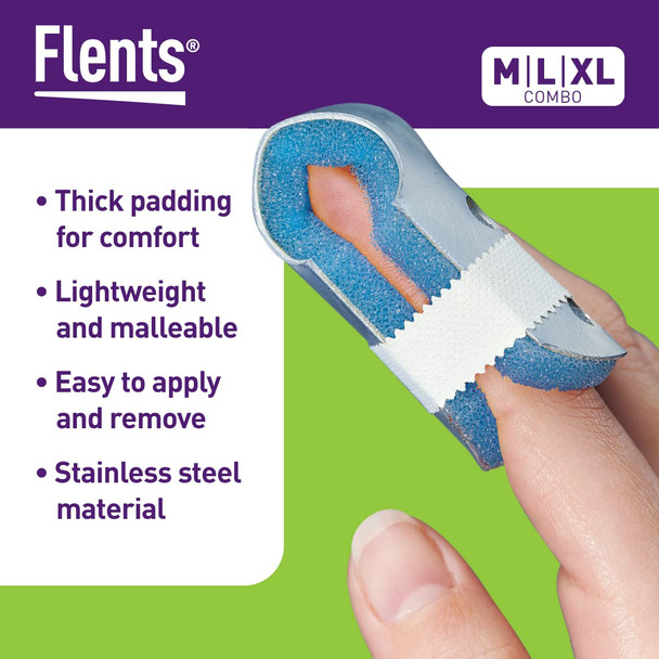 Flents Finger Splint, Two Sided Splint, Medium, Supports & Protects Injured Finger