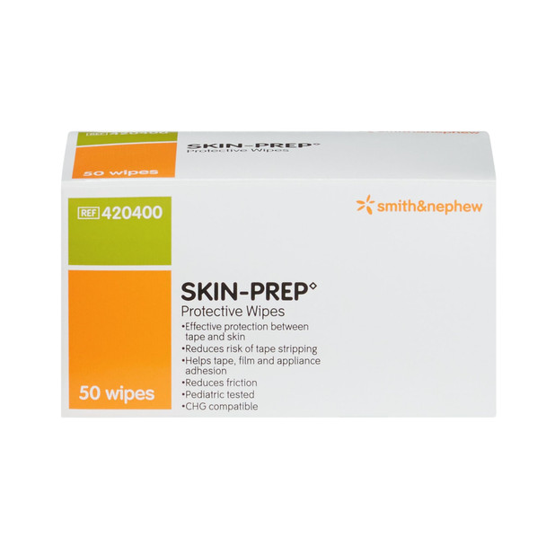 Smith+Nephew Skin-PREP Wipes, Protective Dressing Wipes, Skin Barrier Film, Contains Alcohol, Box of 50