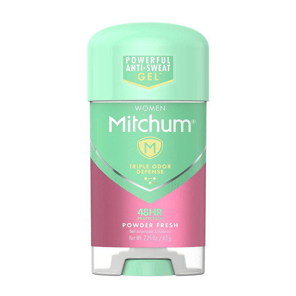 Mitchum Womens Triple Odor Protection Antiperspirant & Deodorant Gel, Powder Fresh, 48HR Protection, 2.25 oz