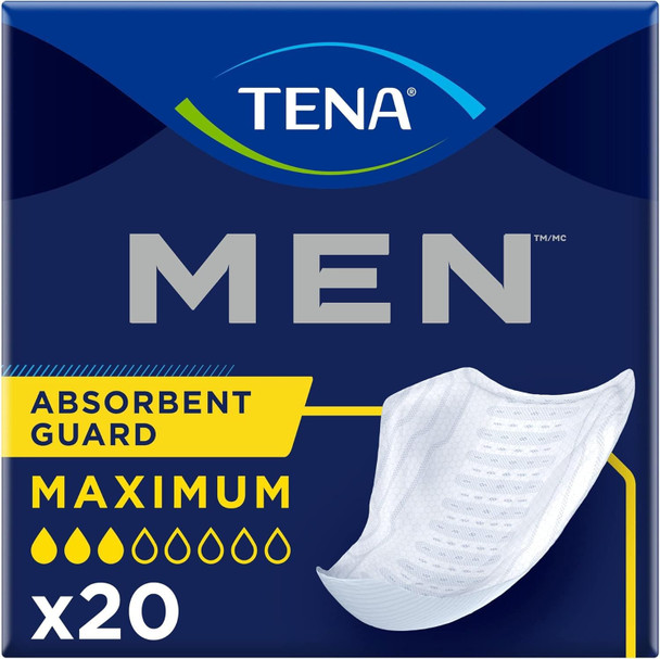 TENA 50600 Men Leakage Protection Bladder Control Pad, Moderate, Pack of 20