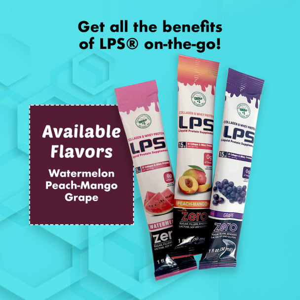 LPS Liquid Collagen & Whey Protein Supplement - Sugar-Free, Dye-Free, Non-GMO Drink - Hydrolyzed Collagen & Whey Peptides Promotes Healthy Skin & Hair for Men & Women, Honey Vanilla, 32 fl oz