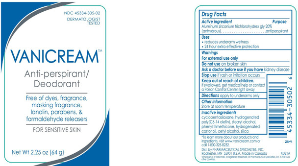 Vanicream Anti-Perspirant Deodorant for Sensitive Skin - 2.25 oz - Clinical-Strength Deodorant with 24-Hour Protection - Unscented