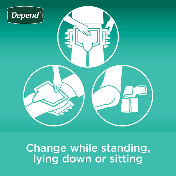 Depend Adult Diapers with Tabs, Incontinence Protection with Tabs, Unisex, Large (3549" Waist, over 170 lbs), Maximum Absorbency, 48 Count (3 Packs of 16)