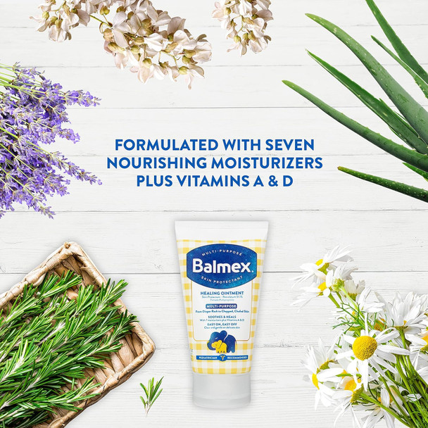 Balmex Multi-Purpose Healing Ointment & Skin Protectant for Diaper Rash and Chafing, with Petrolatum, 7 Moisturizers and Vitamins A&D, Pediatrician Recommended and Paraben-Free, 3.5oz