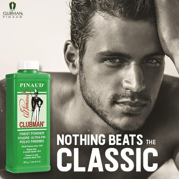Clubman Pinaud Finest Powder, Classic White Powder for Men, Protection Against Sweat and Body Odor, 9 oz x 1 Pack