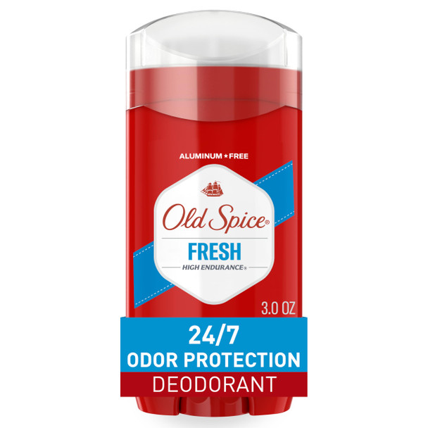Old Spice Aluminum Free Deodorant For Men, High Endurance, 24/7 Sweat Defense & Odor Protection, 24/7 Freshness & Lasting Scent, Fresh Scent, 3.0 oz