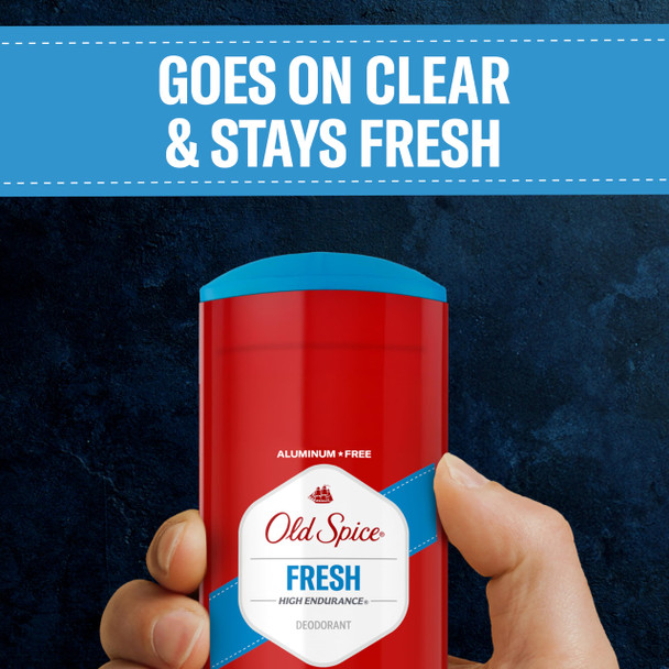 Old Spice Aluminum Free Deodorant For Men, High Endurance, 24/7 Sweat Defense & Odor Protection, 24/7 Freshness & Lasting Scent, Fresh Scent, 3.0 oz