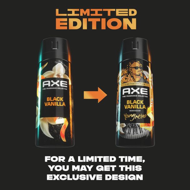 AXE Fine Fragrance Collection Premium Body Spray Black Vanilla with Orange + Sandalwood with 72H Odor Protection Aluminum-Free 4 oz