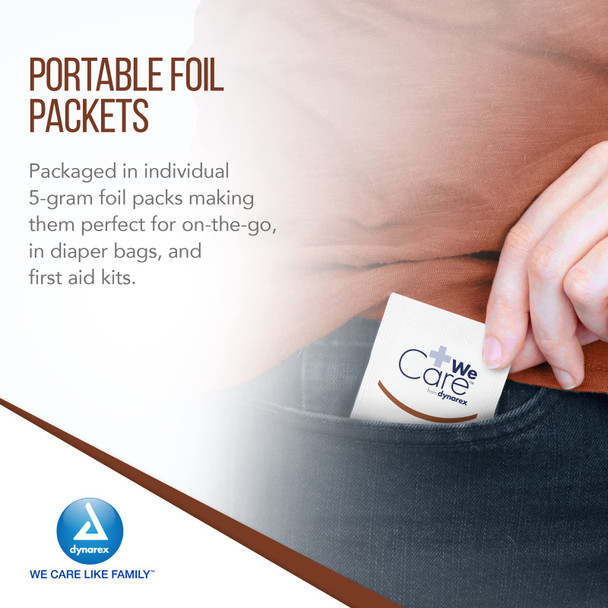 Dynarex Vitamins A & D Ointment, Ointment with Vitamin A and Vitamin D Skin Protectant, for Diaper Rash and Discomfort, White, 1 Box of 144 - 5g Packets