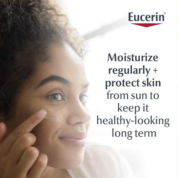 Eucerin Daily Protection Face Lotion with Broad Spectrum SPF 30 Sunscreen, Face Sunscreen Moisturizes and Helps Protect Sensitive, Dry Skin, Fragrance Free, 4 Fl Oz (Packaging May Vary)