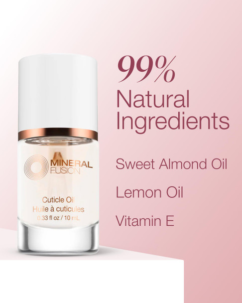 Mineral Fusion Cuticle Oil Nail Treatment - Natural Moisturizer with Vitamin E and Sweet Almond Oil - Softens & Protects Cuticles - Vegan, 99% Naturally Derived Formula - 0.33 oz