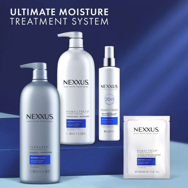 Nexxus Therappe Moisturizing Shampoo Ultimate Moisture for Dry Hair Silicone-Free, Moisturizing ProteinFusion with Elastin Protein and Green Caviar 33.8 oz