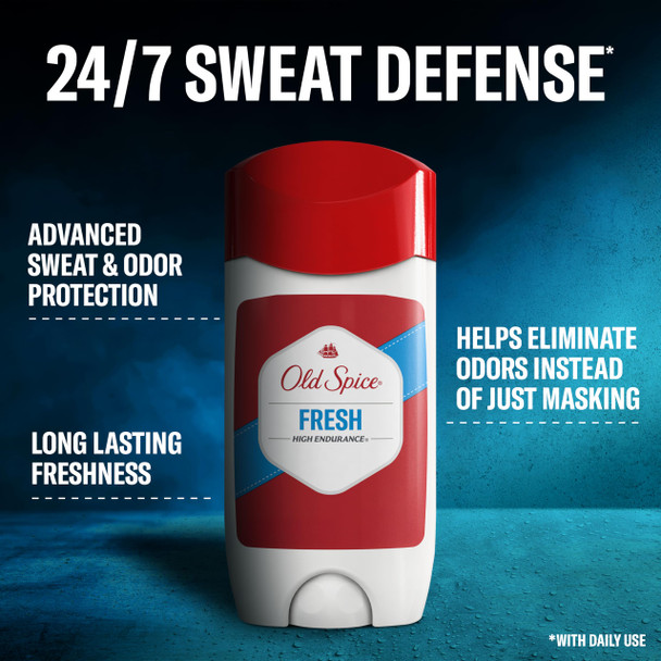 Old Spice Antiperspirant Deodorant For Men, High Endurance, 24/7 Sweat Defense & Odor Protection, 24/7 Freshness & Lasting Scent, Fresh Scent, 3.3 oz
