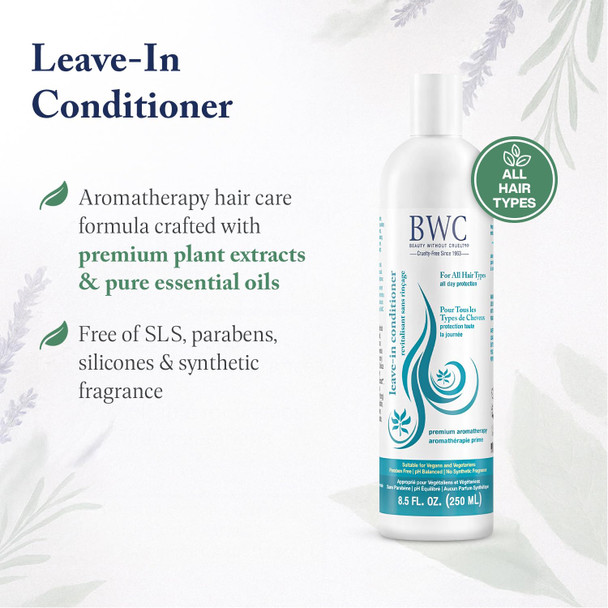 Beauty Without Cruelty Leave-In Conditioner  Split Ends Treatment, Heat Protection & Frizz Control, Vegan Friendly, Cruelty-Free & SLS-Free, 8.5 oz