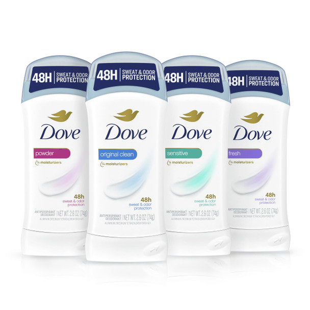 Dove Invisible Solid Antiperspirant Deodorant Stick for Women, Fresh, For All Day Underarm Sweat & Odor Protection 2.6 oz
