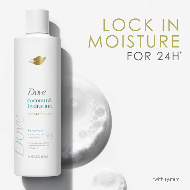 Dove Shampoo Coconut & Hydration for Dry Hair with Bio-Protein Care Technology and Coconut Oil 12 Fl Oz