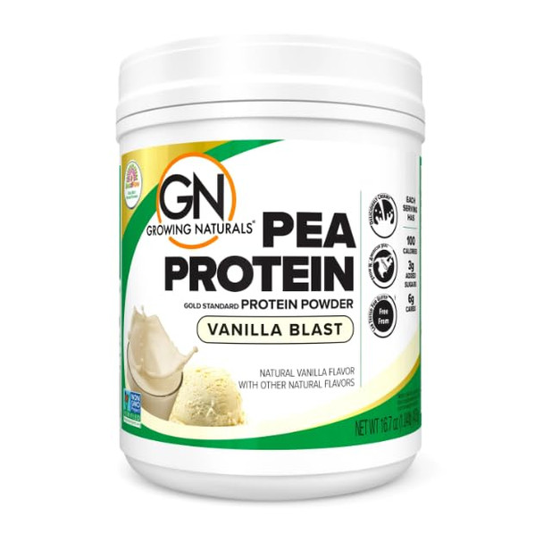 Growing Naturals Yellow Pea Protein - Vanilla Blast - 16 oz by Growing Naturals