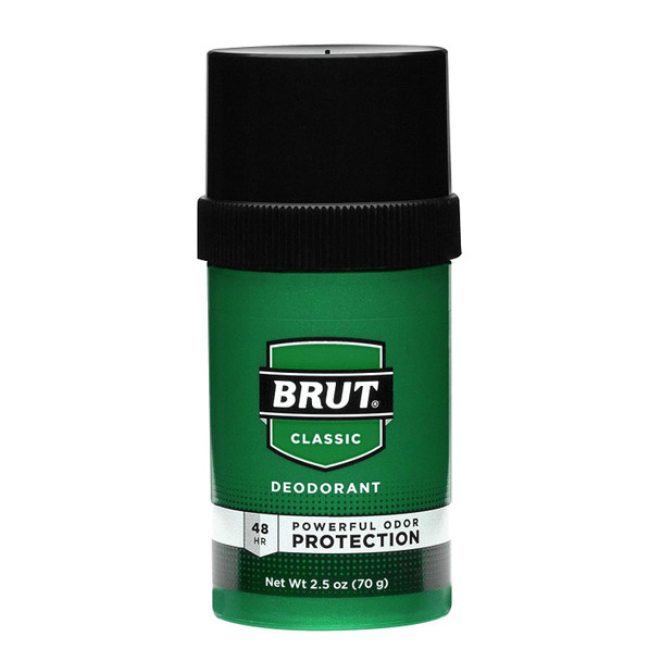 BRUT Classic Round Deodorant Stick - Scented for Men - for All-Day Freshness - Powerful Odor Protection - Paraben Free - 2.7 oz