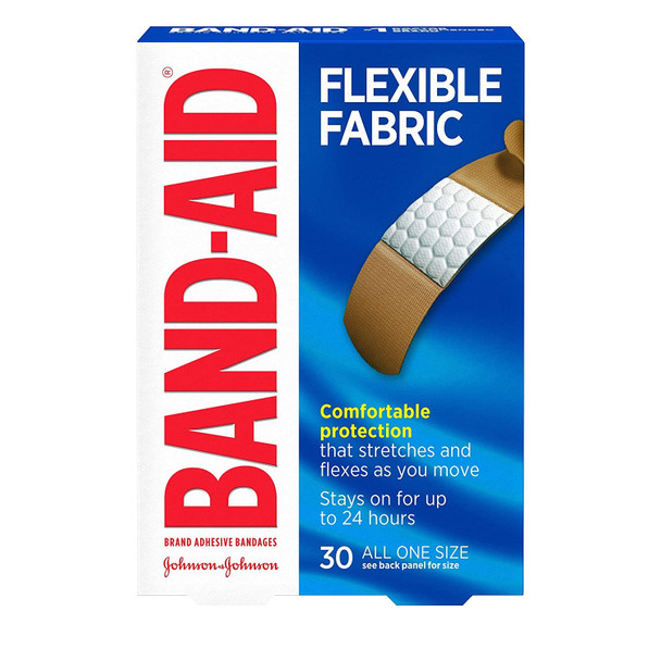 Band-Aid Brand Flexible Fabric Adhesive Bandages, Comfortable Sterile Protection & Wound Care for Minor Cuts & Burns, Quilt-Aid Technology to Cushion Painful Wounds, Assorted Sizes, 30 ct