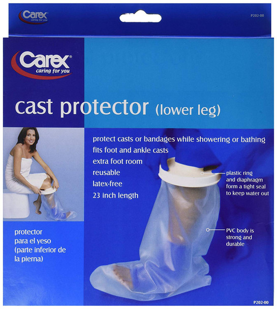 Carex Cast Protector for Shower, Leg - The Ultimate Cast Covers for Shower Leg to Keep Your Cast and Bandages Dry While Bathing - 23" Long Premium Latex Free Plastic with 100% Waterproof Technology