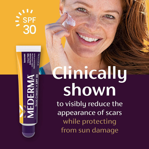 Mederma Scar Cream Plus SPF 30, Sunscreen, Protects from Sun Damage, Reduces The Appearance of Scars, (20 g), 0.7 Ounce