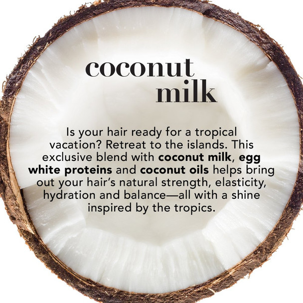 OGX Nourishing + Coconut Milk Anti-Breakage Hair Serum for Strength & Shine, Leave-In Hair Treatment with Coconut Oil & Egg White Protein, Paraben- & Sulfated-Surfactant Free, 4 fl oz
