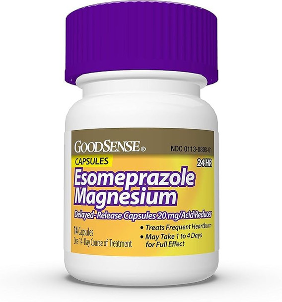 Esomeprazole Magnesium Delayed Release Capsules 20 mg, Proton Pump Inhibitor (PPI) for 24 Hour Frequent Heartburn Treatment, 42 Count