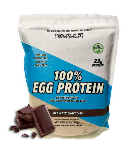 Healthy 'N Fit 100% Egg Protein -Chocolate 2lb, Lactose Free, Sugar Free, Naturally Sweetened