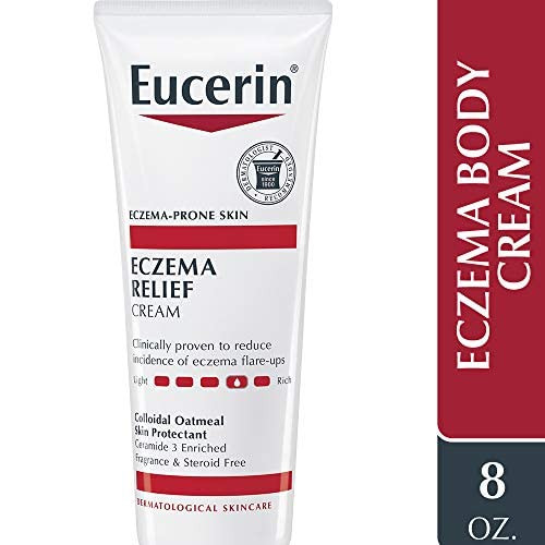 Eucerin Eczema Relief Cream, Full Body Lotion, Moisturizing Eczema Cream with Colloidal Oatmeal (Skin Protectant) and Ceramide 3, 8 Oz Tube