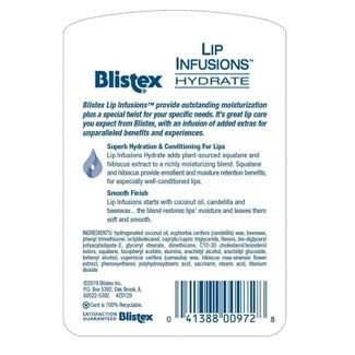 Blistex Lip Infusions Hydrate Lip Balm Lip Protectant Lip Moisturizer with Smooth Finish 0.13 Ounce