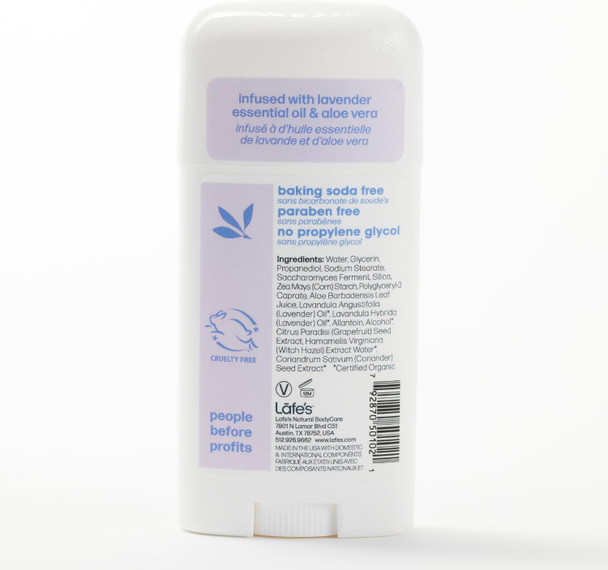 Lafe's Natural Deodorant | 2.25oz Aluminum Free Natural Deodorant Stick for Women & Men | Paraben Free & Baking Soda Free with 24-Hour Protection (Lavender & Aloe, 2.25 Ounce)