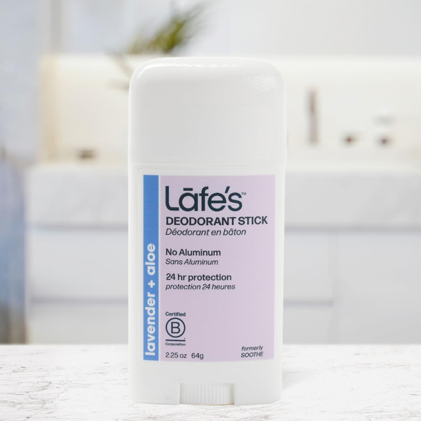 Lafe's Natural Deodorant | 2.25oz Aluminum Free Natural Deodorant Stick for Women & Men | Paraben Free & Baking Soda Free with 24-Hour Protection (Lavender & Aloe, 2.25 Ounce)