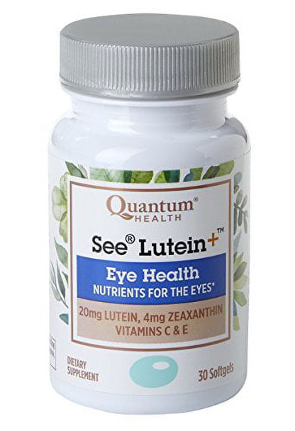 Quantum Health See Lutein+, Lutein & Zeaxanthin Eye Supplement, with Eye Vitamins C and E, Helps Maintain Overall Eye Health - 30 Softgels, 30-Day Supply