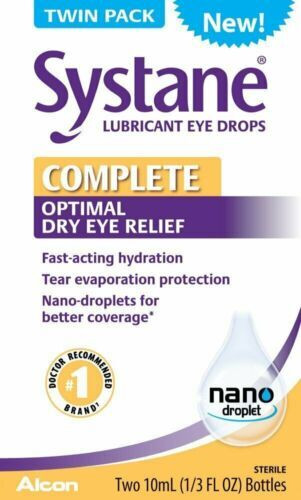 Systane Lubricant Eye Drops Complete Optimal Dry Eye Relief Twin Pack 10ml each