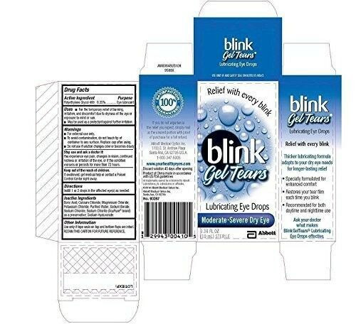 Blink Gel Tears Lubricating Eye Drop Moderate Severe Dry Relief Sterile 0.34oz
