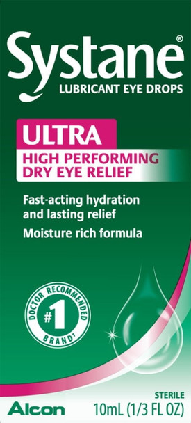 Systane Ultra Dry Eye Care Symptom Relief Eye Drops, 10 Ml