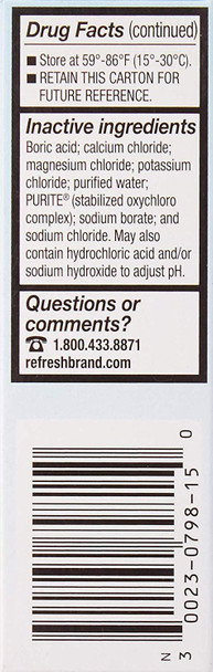 Refresh Tears Sterile Lubricant Eye Drops Moisturizing Relief For Dry Eyes 0.5oz