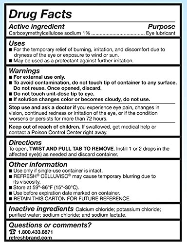 Refresh Celluvisc Lubricant Eye Gel Single-use Containers 30 Ea