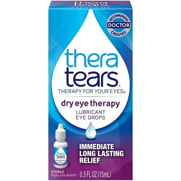 Thera Tears Dry Eye Therapy Relief Lubricant Soothing Drops Sterile 0.5 fl oz