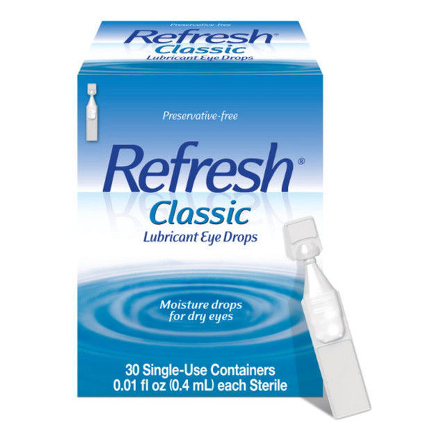 Refresh Classic Lubricant Eye Drops Preservative-Free Artificial Tears, 0.4 ml, 30 Count