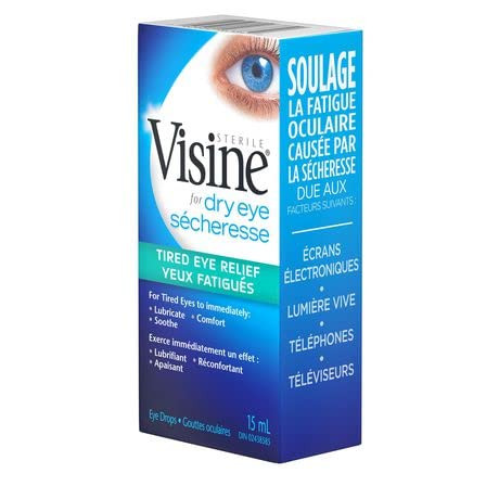 Visine Dry Eye Relief Lubricant Eye Drops for Irritated & Dry Eyes, 0.5 fl. oz (Pack of 2)