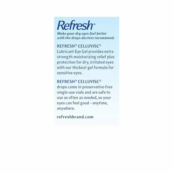 Refresh Celluvisc Lubricant Eye Gel Soothing Preservative Free Dry Relief 30ct