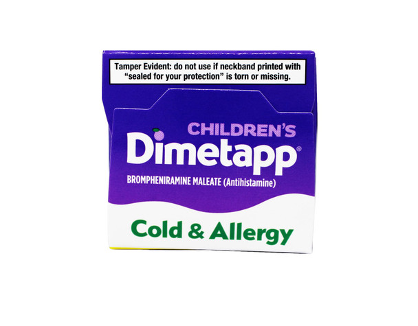 Dimetapp Childrens Fast-Acting Cold & Allergy Medicine, Antihistamine, Relieves Runny Nose, Sneezing, Itchy, Watery Eyes & Itchy Throat, Grape Flavor, Alcohol-Free, Phenylephrine-Free, 4 fl oz