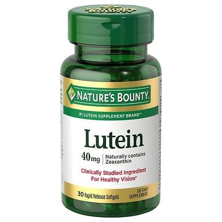 Nature's Bounty Lutein Pills, Eye Health Supplements and Vitamins, Support Vision Health, 40 mg, 30 Softgels