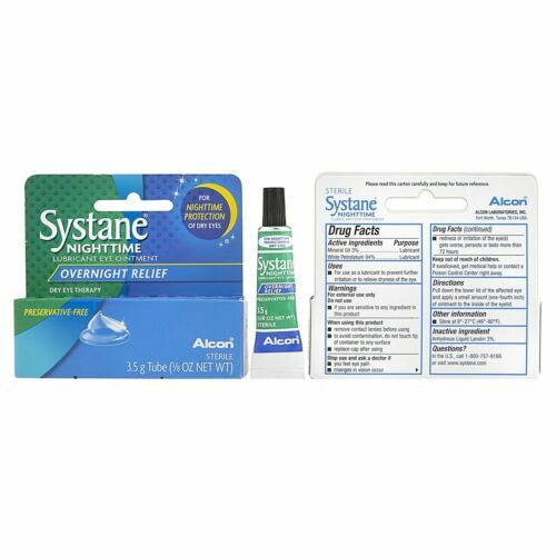 Systane Lubricant Eye Ointment Nighttime Protection Dry Relief Sterile 3.5 gram