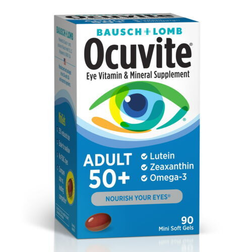 Bausch + Lomb Ocuvite Adult 50+ Eye Vitamin & Mineral Supplement Soft Gels 90 Ct