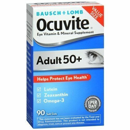 Bausch + Lomb Ocuvite Adult 50+ Eye Vitamin & Mineral Supplement Soft Gels 90 Ct