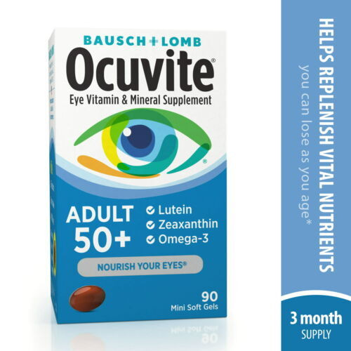 Bausch + Lomb Ocuvite Adult 50+ Eye Vitamin & Mineral Supplement Soft Gels 90 Ct