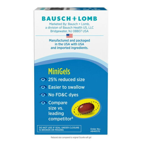 Bausch + Lomb Ocuvite Adult 50+ Eye Vitamin & Mineral Supplement Soft Gels 90 Ct